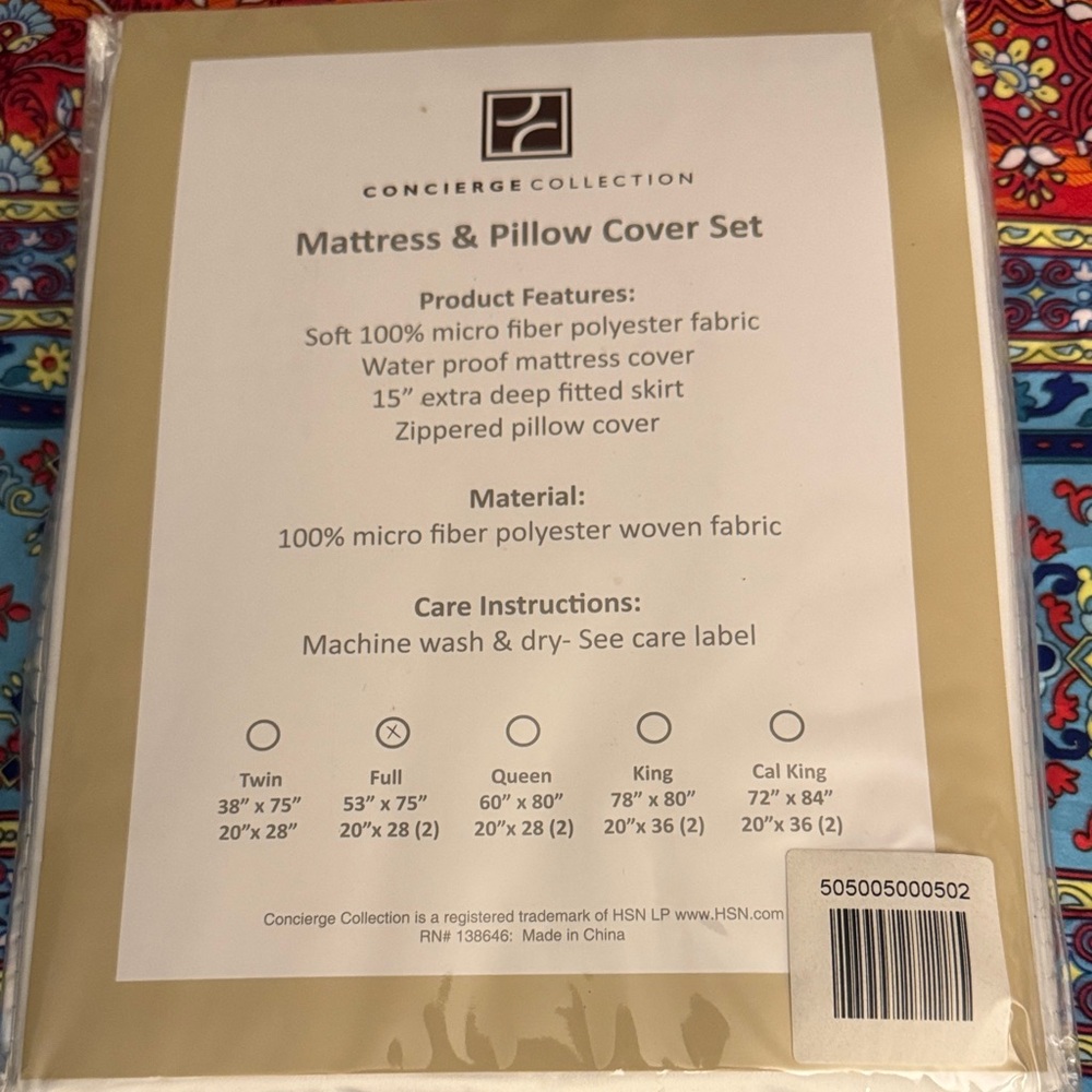 White Mattress & Pillow Cover Set